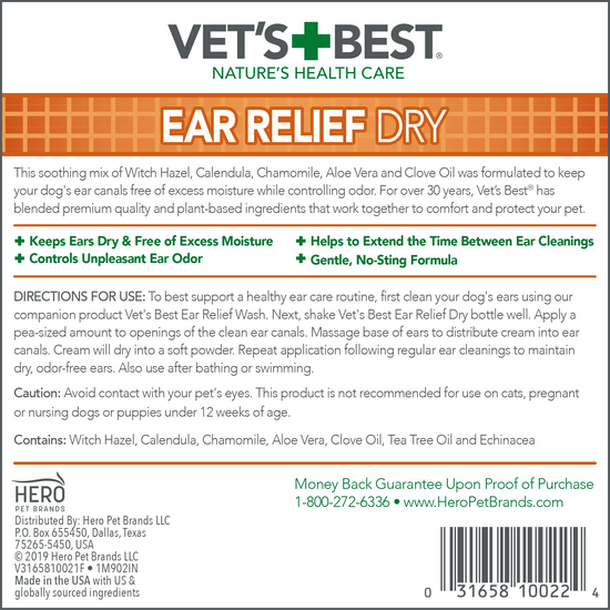 Ear Relief Dry back
