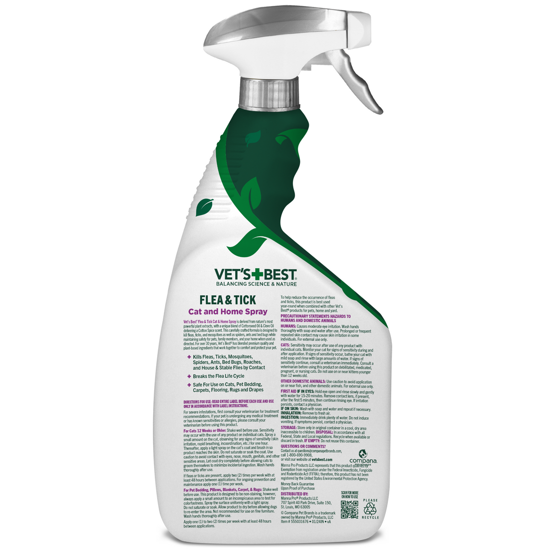 View of Cat & Home Flea and Tick Spray - 32oz | Vet's Best