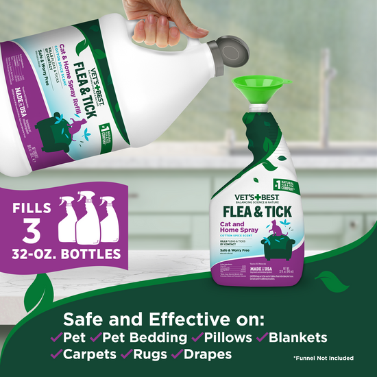 Flea and Tick Home Spray for Cats Refill - Cotton Spice Scent directions