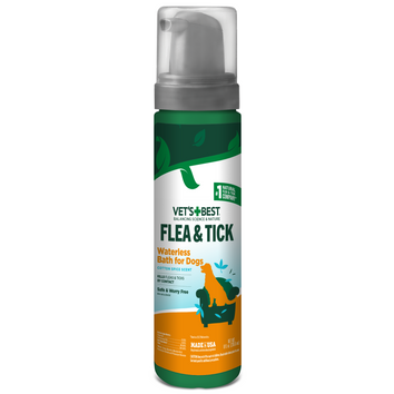 Flea and Tick Waterless Bath for Dogs – Cotton Spice Scent, 8 oz. front