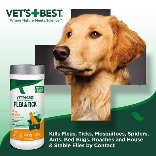 Flea & Tick Wipes for Dogs kills by contact