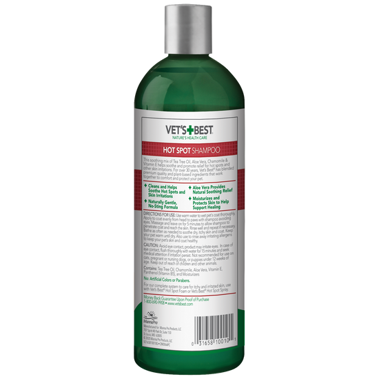 Hot Spot Shampoo for dogs back