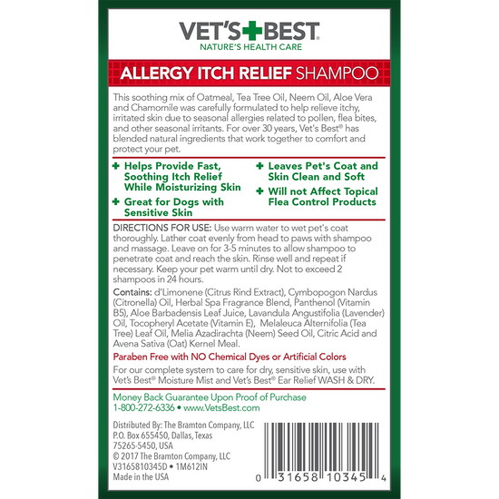 Allergy Itch Relief Dog Shampoo product details