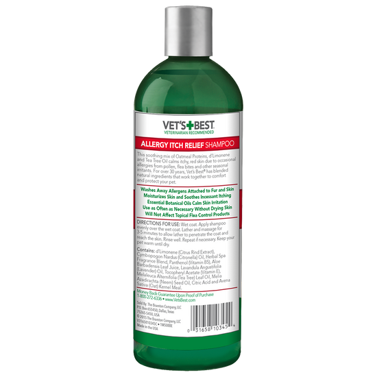 Allergy Itch Relief Dog Shampoo back